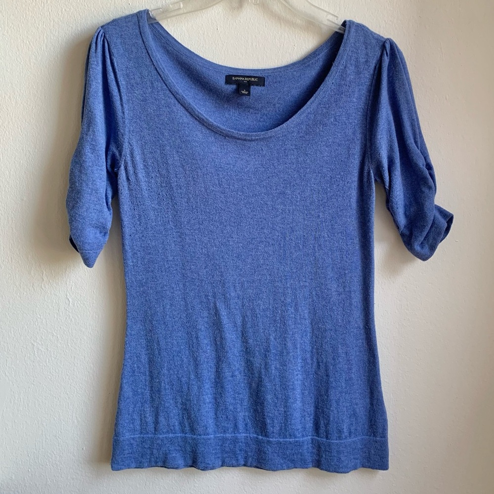 Banana Republic shirred short-sleeve sweater